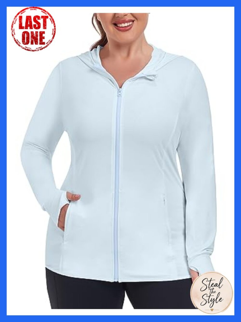 Women's Plus Size UPF 50+ Sun Protection Jacket Zip Up Hoodie